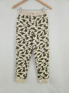 NWT HANNA ANDERSSON BIG DINOS LIGHT OAT SLIM DOUBLE KNEE SWEAT PANTS 140 10 - Picture 1 of 7