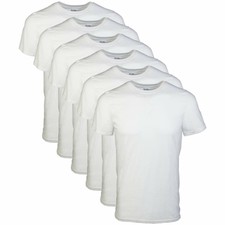 Gildan Men's Crew T-Shirts 6 Pack Set White X-Large XL Cotton Short Sleeve