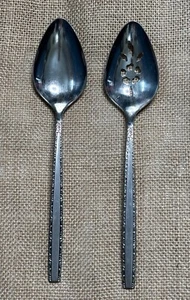 Oneida Community Via Roma Stainless Flatware Vegetable Serving Spoons Slotted - Picture 1 of 5