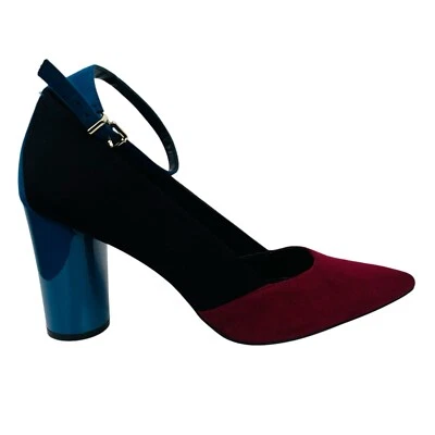 Mezcla Nº 6 Zapatos de Gamuza 8.5M Correa Ajustable 2 Tonos Almendra Puntera Plantilla Acolchada Foto 1 de 4