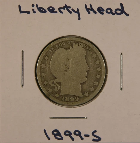 1899-S Liberty Head (Barber) Silver Quarter-Dollar, LOW MINTAGE! Cover