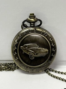 Reloj de bolsillo Ford coche con cadena de cuarzo ¡NUEVO! - Imagen 1 de 9
