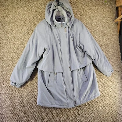 Chaqueta London Harbor By Fleet Street para mujer XL con capucha cremallera completa azul Foto 1 de 4