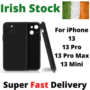 Black Case for iPhone 13, Pro, MAX Mini Soft TPU Silicone Phone Protection Cases - Imagen 1 de 1