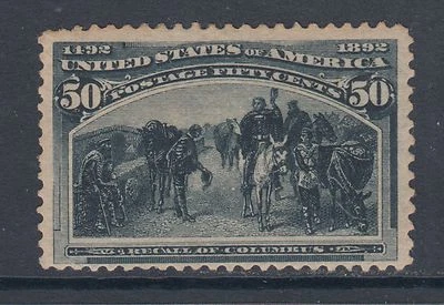 US Sc 240 MLH. 1898 50c slate blue Columbian, sound, F-VF. - Image 1 of 2