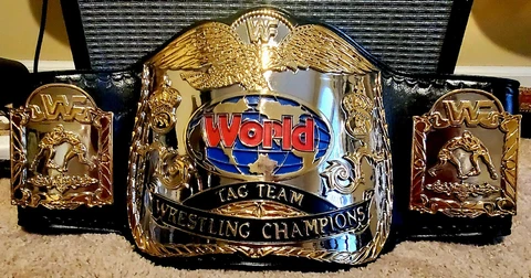 BRAND!! NEW!! REAL!! 6mm 24k Gold/Silver WWF Tagteam Championship Belt Cover