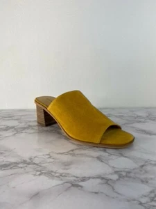 Lucky & Brand Women's Gold Yellow Suede Lutena Heeled Sandal SZ 9 - Picture 1 of 8