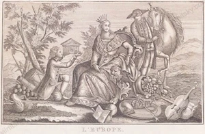 "L'Europe", französische Kupferstich, Ende des 18. Jahrhunderts (1) - Bild 1 von 1