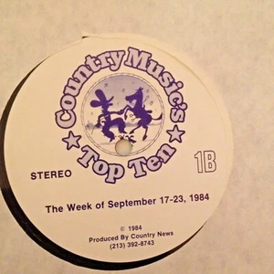 RADIO SHOW: COUNTRY TOP 10 9/17/84 CONWAY TWITTY, GARY MORRIS, WILLIE NELSON - Picture 1 of 2