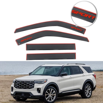 For 20-25 Ford Explorer In Channel Window Visor Rain Shade Guard 4PCS w/ Sport Foto 1 de 4