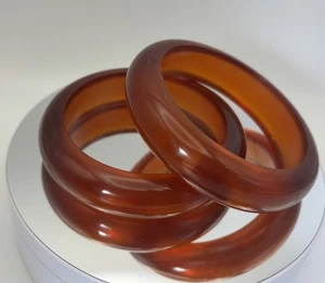 Vintage Cherry Amber Bakelite Bangle Set Tested with Simichrome Matching Pair - Bild 1 von 5
