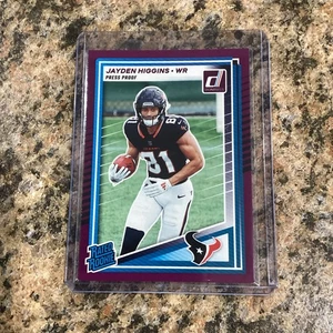 2025 Donruss Football Jayden Higgins Purple Press Proof Rated Rookie - Picture 1 of 2