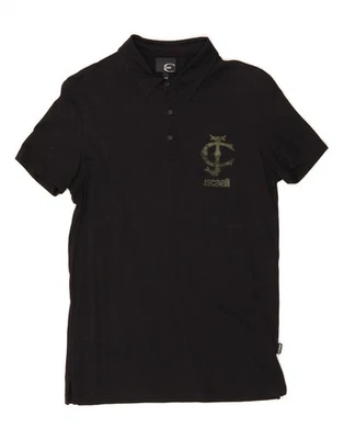 JUST CAVALLI Womens Polo Shirt IT 48 XL Black Cotton BS10 - Image 1 of 3