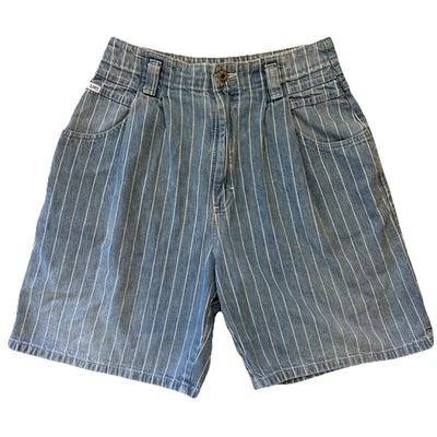 Pantalones Cortos Vaqueros Lee Cintura Alta Años 90 De Colección Con Tiras - Pantalones Cortos Mamá Cintura 28 Foto 1 de 4