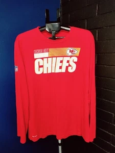 Kansas City Chiefs Nike NFL On Field Dri-Fit Long Sleeve Shirt Men's Red 2XL - Picture 1 of 5