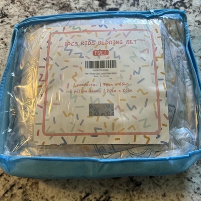 Full Size Bedding Gamer Theme Set - 1 Comforter/2 Pillow Shams - New - Image 1 of 4