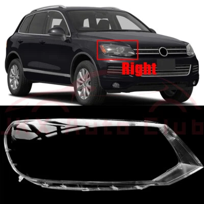 Cubierta de lente de faro transparente lateral derecho para Volkswagen Touareg 2011-14 + pegamento de sellado Foto 1 de 4