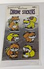 Vintage Chrome Stickers Scratch N' Sniff 1984 Mark 1 Nos Raccoons Sealed