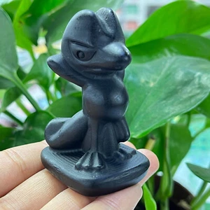 1pc Natural obsidian manga hand carved Quartz Crystal cartoon skull 2.2" - Picture 1 of 6