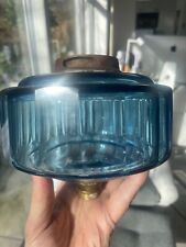 hard to find antique blue slice cut oil lamp font