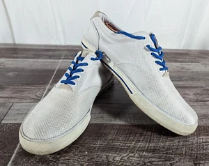 Polo Ralph Lauren VAUGHN Men's Size 11.5D Dotted Mesh Sneakers White Blue Shoes - Picture 1 of 10
