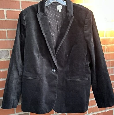 Chaqueta de esmoquin de terciopelo J Crew para mujer con ribete de cinta talla 18 Foto 1 de 4