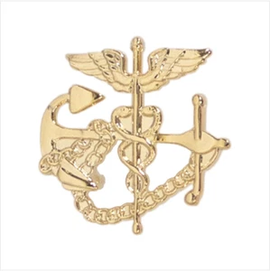 GENUINE U.S. PUBLIC HEALTH SERVICE PHS COLLAR DEVICE: ANCHOR WITH CADUCEUS - Picture 1 of 1