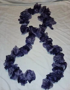 Ladies Handmade Crochet multi dusty purples Ruffle Scarf, womens, girls, crafted - Picture 1 of 2