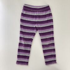 Baby Gap Toddler Girls Purple Gray Striped Velour Leggings Size 4 Years 4T