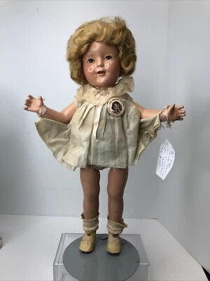 16” Antique Vintage Ideal Compo Shirley Temple 16 Doll All Original W/ Pin #CO - Image 1 of 4