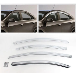2012+ Sonic/Aveo 4door Sedan Chrome Sun Shade Rain Guard Door Window Visor K-725 - Foto 1 di 2