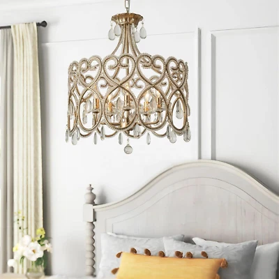 5-Light Crystal Chandelier Adjustable High French Dining Room Chandelier Antique - Изображение 1 из 4