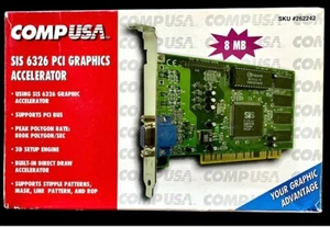 SIS 6326 PCI Graphics Accelerator ~ Comp USA ~ 8 MB ~ New in Open Box - Picture 1 of 7