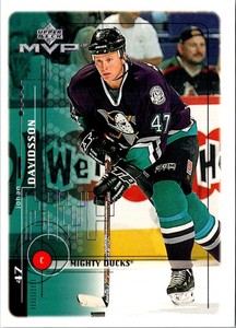 1998 Upper Deck MVP Johan Davidsson #4 Anaheim Mighty Ducks Hockey Card