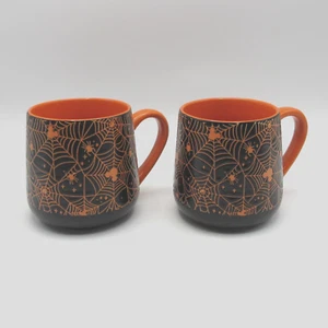 ZRIKE DISNEY MICKEY MOUSE SPIDER WEB COFFEE MUGS HALLOWEEN FALL LOT OF 2 BNWT - Picture 1 of 19