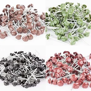 Paquete de 100 uñas fijadoras de ondulina genuina - negro/verde/rojo/marrón también corolina - Imagen 1 de 5