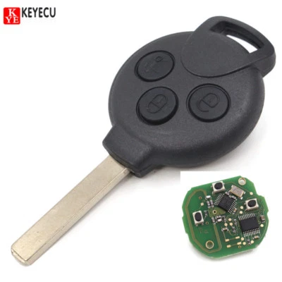 New Uncut Keyless Remote Control Key Fob 3B 434MHz PCF7941 for Smart Fortwo 451 - Imagem 1 de 3