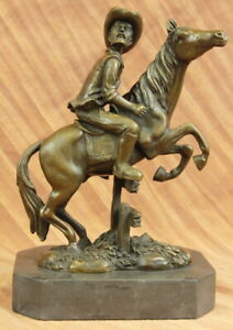 Frederic Remington The Bronco Buster Cowboy Bronze Sculpture Western Artwork Art