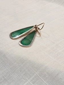 Pendientes Mujer Laurel Burch Lágrima Esmalte Verde Firmado De Colección VUT - Imagen 1 de 2