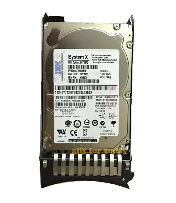IBM 90Y8872 90Y8873 90Y8876 IBM 600GB 10K 2.5 SAS II 6 GB/PS hard disk - Image 1 of 4