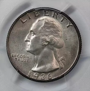 1936-D Washington Quarter PCGS MS65+ - Picture 1 of 5