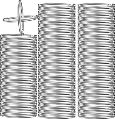 200 PIEZAS Llaveros, Llaveros Divididos a Granel para Llavero y Artesanía (25mm) Plata  Foto 1 de 4