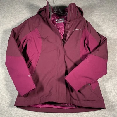 Eddie Bauer Jacket Womens Petite Medium Purple WeatherEdge Plus Down Hooded - Image 1 of 4