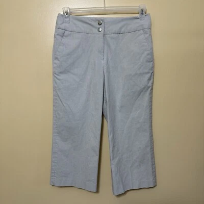Pantalón Sandro Capri Mujer 10 Blanco Azul Pin Rayas Foto 1 de 4