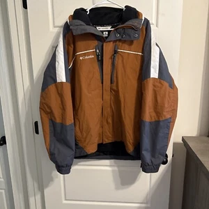Columbia Giacca Uomo Extra Large Arancione Impermeabile Giacca Sci Cappuccio Full Zip - Foto 1 di 8
