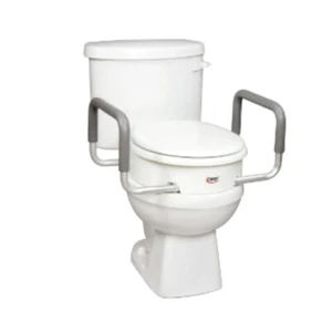 Asiento de inodoro alargado Carex de 3,5 pulgadas con brazos, soporte 250 libras - Imagen 1 de 6