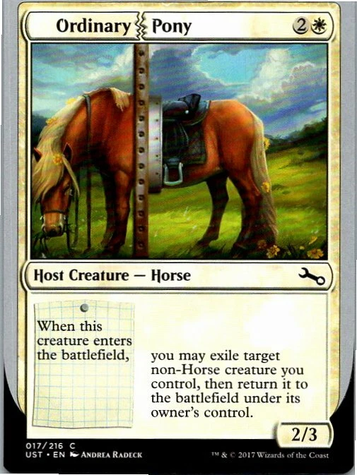 Ordinary Pony Magic The Gathering Unstable Card Mint 4x x4 - Image 1 of 1