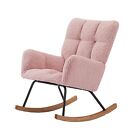 Rocking Chair, Leisure Sofa Glider, Comfy Upholstered Lounge With High Backrest