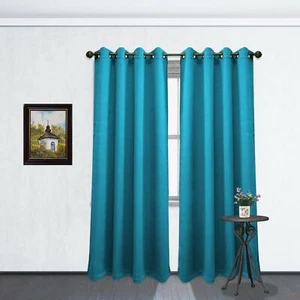 Two Blackout Room Darkening Window Curtain Panels, Tessa 54"x84", 13 Colors - Picture 1 of 61