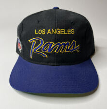 Vintage Rare Los Angeles Rams Hat Cap Snap Back Black Script Sports Specialties